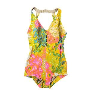 Cole of California Vintage One Piece Floral Swimsuit Size: M